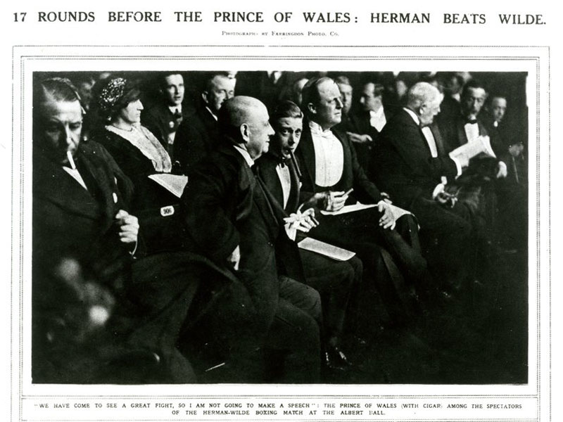 Harry Preston with the Prince of Wales at the Albert Hall