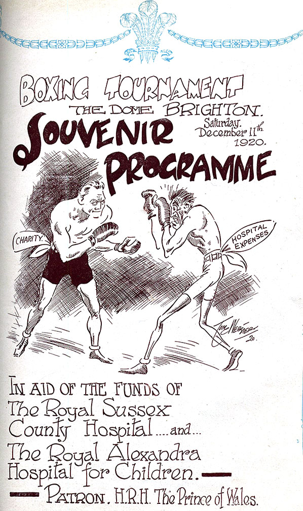 Souvenir program from the first charity boxing tournament in 1920 at The Brighton Dome